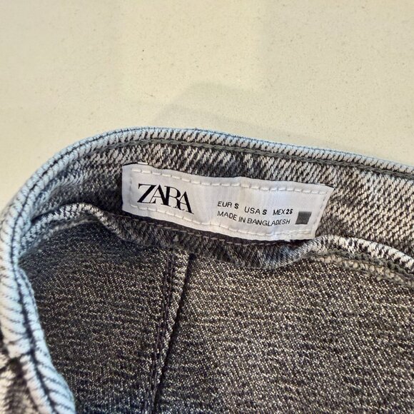 [⭐ PRICE FIRM] ZARA Denim Crossover Midi Skirt in Dark Gray Z1975 SMALL S - Picture 9 of 16